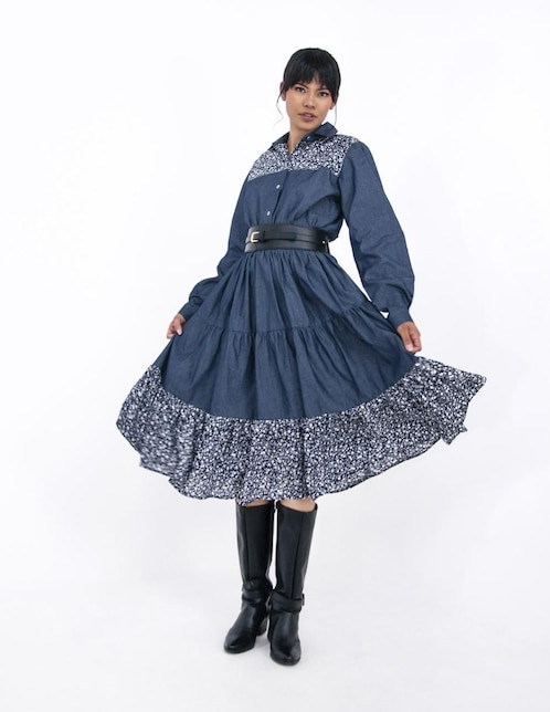 Vestido midi casual Angelozano para mujer
