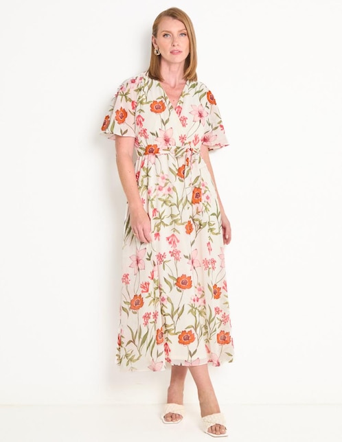 Vestidos Sandra Darren Liverpool Ruffle Trim Sandra Darren Jumpsuit RETIA- Printed Frill Arm Dress Vestidos Sandra Darren Liverpool Ruffle Trim Sandra Darren Jumpsuit RETIA- Printed Frill Arm Dress