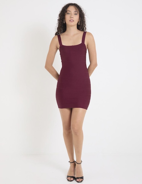 Vestido corto de fiesta Guess escote cuadrado