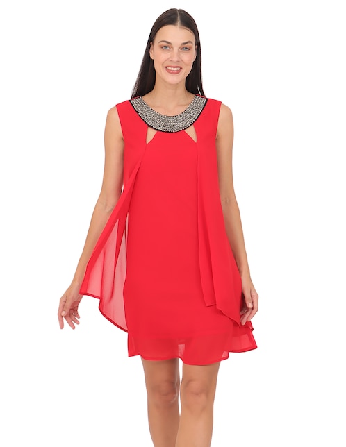Vestido a la rodilla de fiesta escote redondo 1