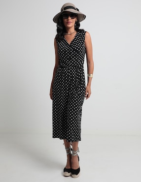 Jumpsuit Connected Apparel Estampado Lunares Para Mujer