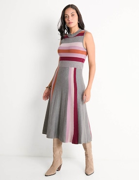 Vestido Midi Casual London Times Para Mujer