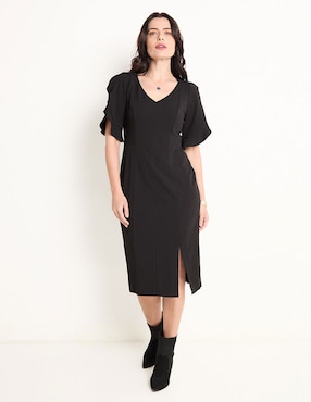 Vestido Midi Casual London Times Para Mujer