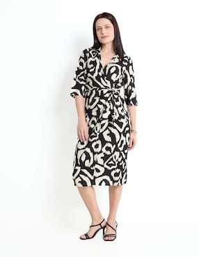 Vestido 3/4 Casual Karen Olivier Para Mujer