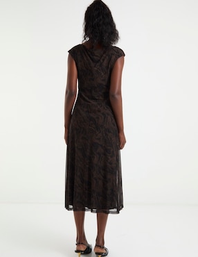 Vestido largo de fiesta Connected Apparel escote redondo