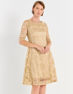 Vestido a la rodilla de fiesta Rabbit escote redondo