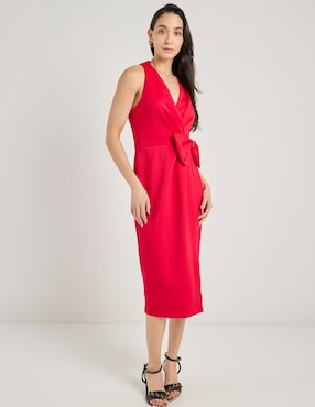 Vestido midi de fiesta London Times escote V