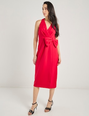 Vestido midi de fiesta London Times escote V