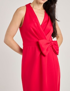 Vestido midi de fiesta London Times escote V