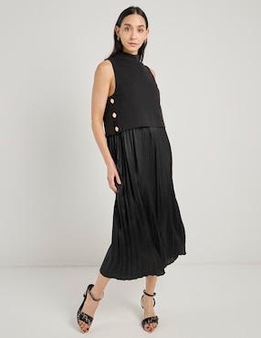 Vestido midi formal London Times para mujer