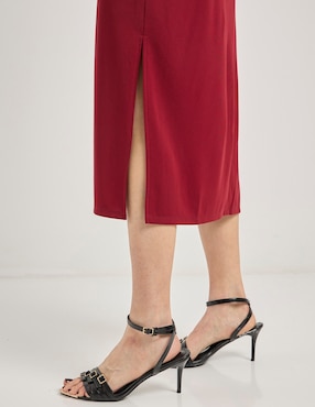Vestido crop de fiesta London Times escote medio