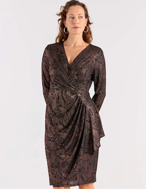 Vestido corto de fiesta London Times escote V