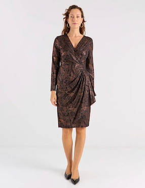 Vestido corto de fiesta London Times escote V