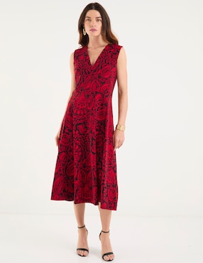 Vestido midi formal Tommy Hilfiger para mujer