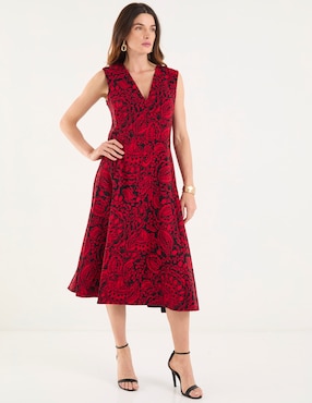 Vestido midi formal Tommy Hilfiger para mujer