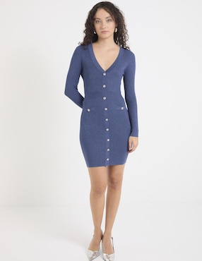 Vestido corto de fiesta Guess escote V