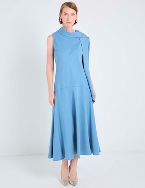 Vestido crop formal Lorenza Blau para mujer