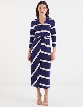 Vestido midi casual London Times para mujer