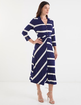 Vestido midi casual London Times para mujer