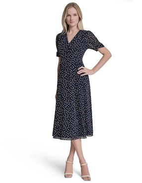 Vestido midi casual dkny para mujer
