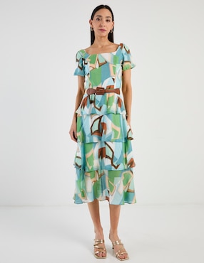 Vestido midi casual Karen Olivier para mujer
