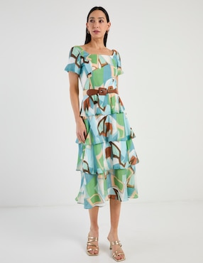 Vestido midi casual Karen Olivier para mujer