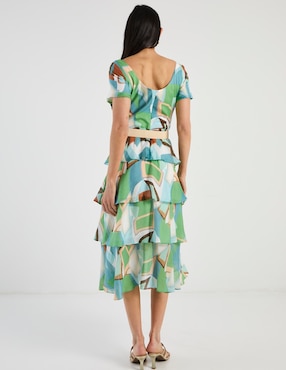 Vestido midi casual Karen Olivier para mujer