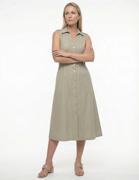 Vestido midi casual Karen Olivier para mujer