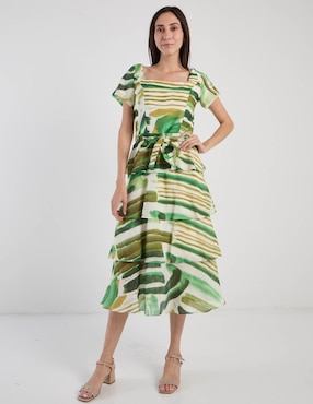 Vestido midi casual Karen Olivier para mujer
