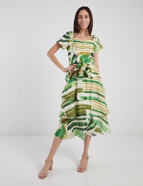 Vestido midi casual Karen Olivier para mujer