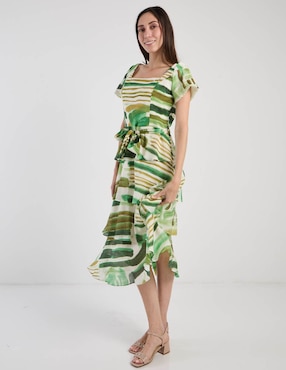 Vestido midi casual Karen Olivier para mujer