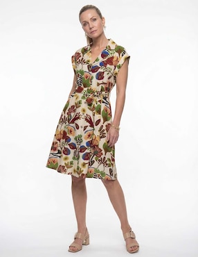 Vestido midi casual Karen Olivier para mujer