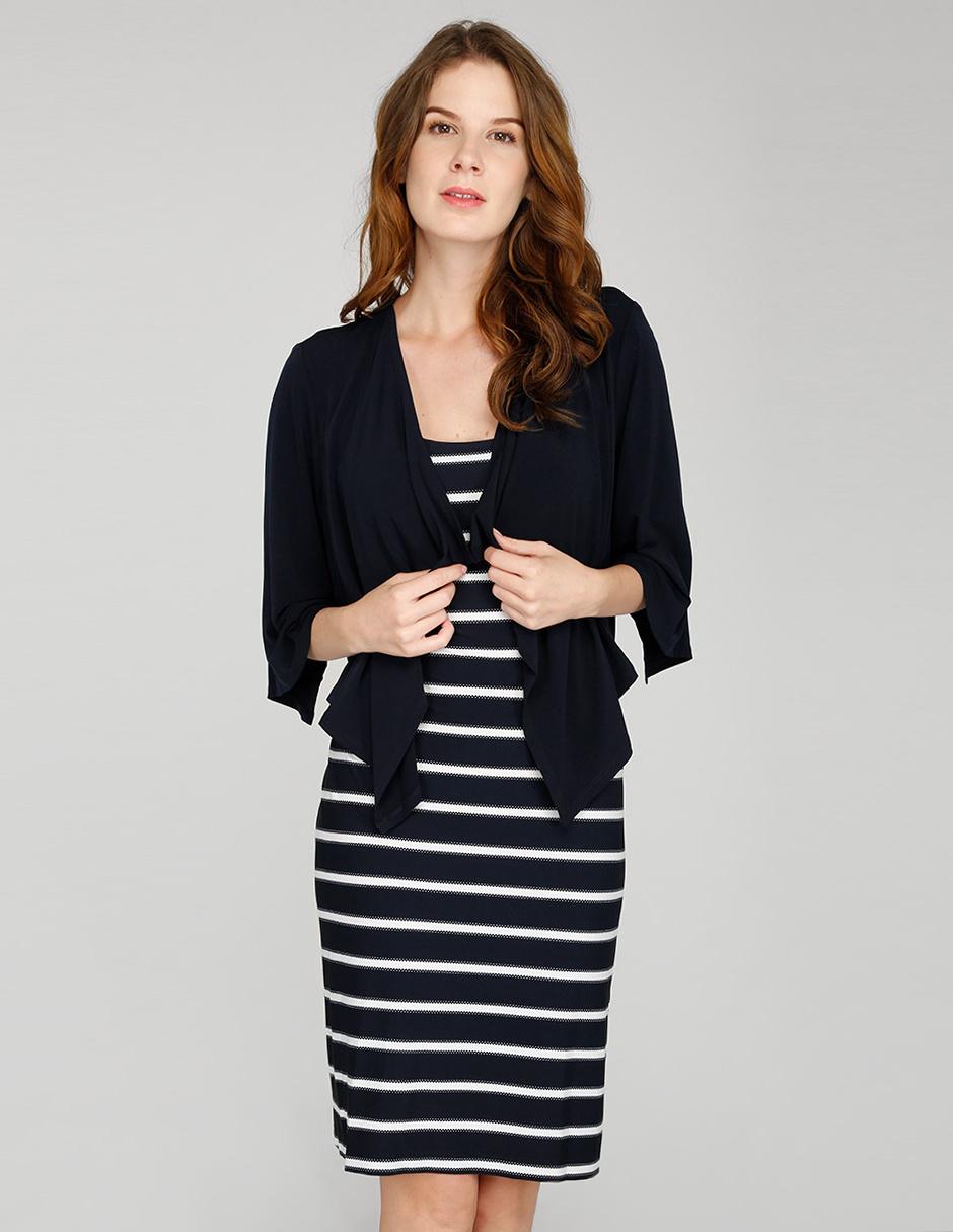 Vestido casual Connected Apparel azul marino a rayas en Liverpool