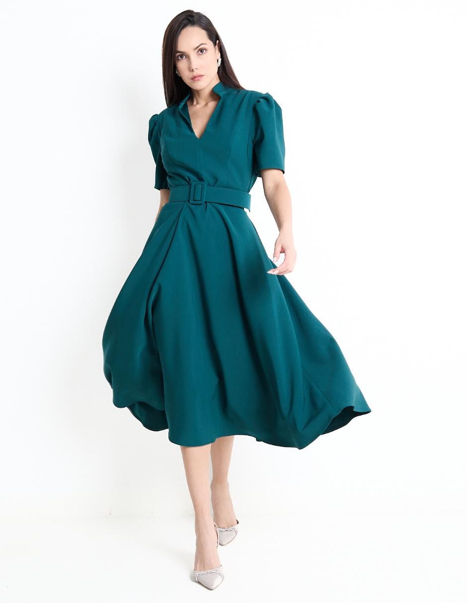 Color Verde Botella Vestido Verde Esmeralda Liverpool Vestido