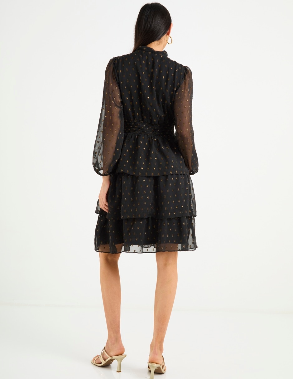 Vestido largo formal escote redondo 2