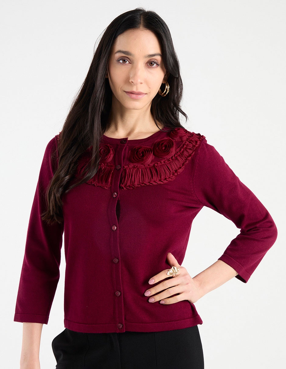 Suéter cuello redondo para mujer