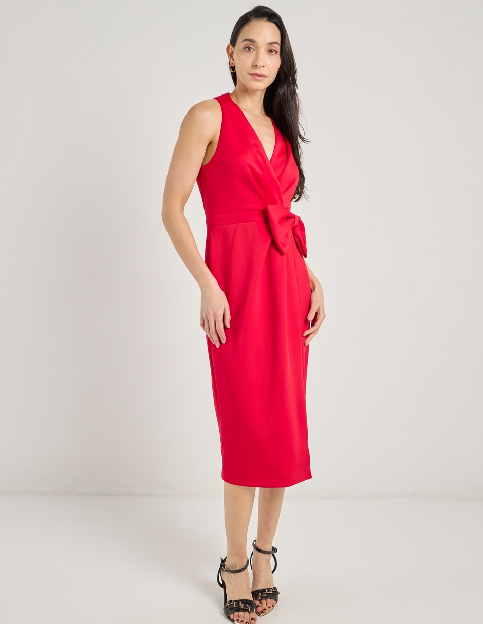 Vestido midi de fiesta escote V 2
