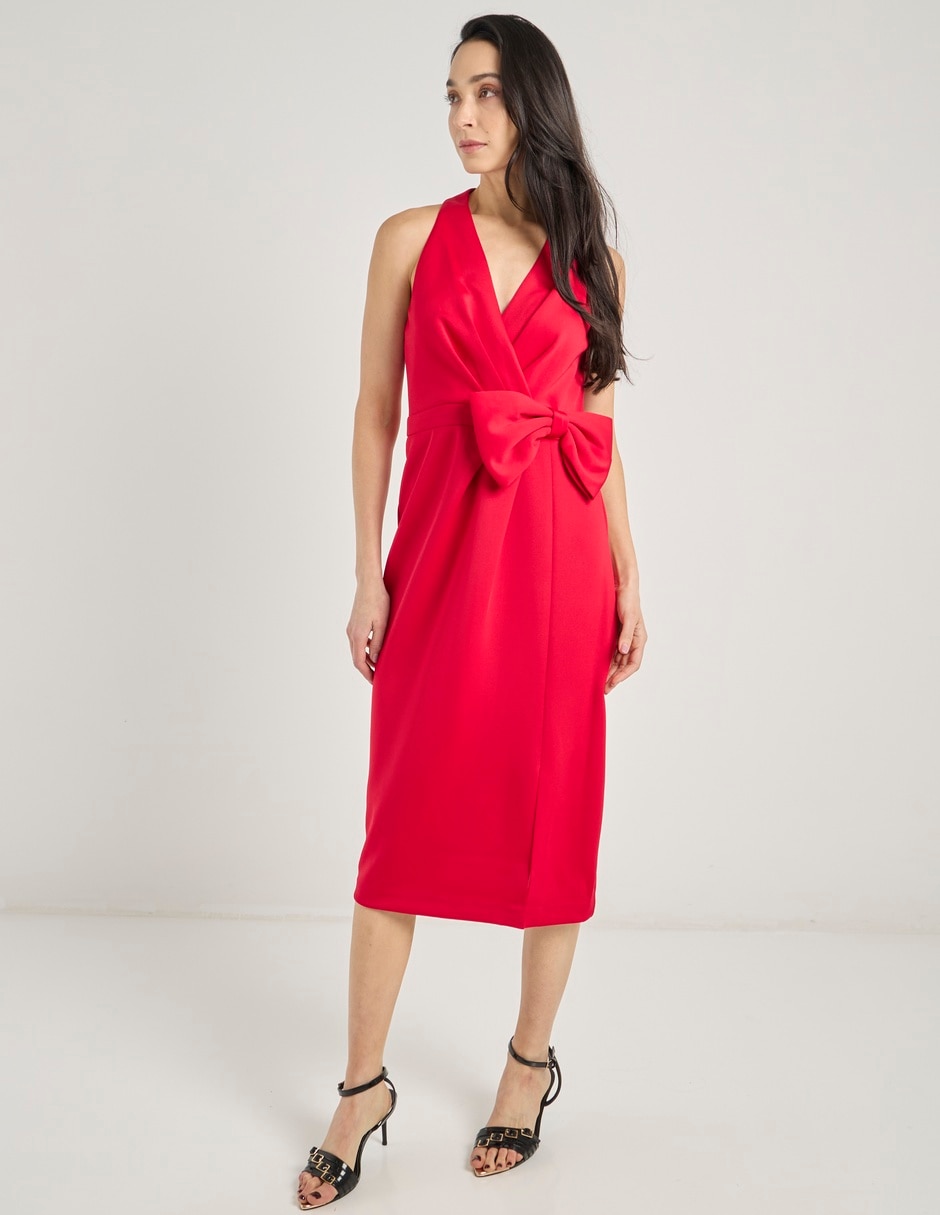 Vestido midi de fiesta escote V 3