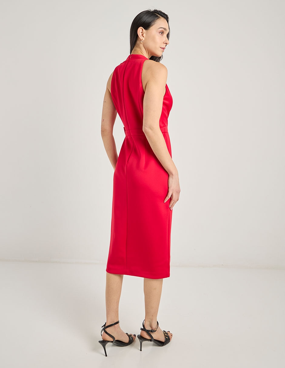 Vestido midi de fiesta escote V 6