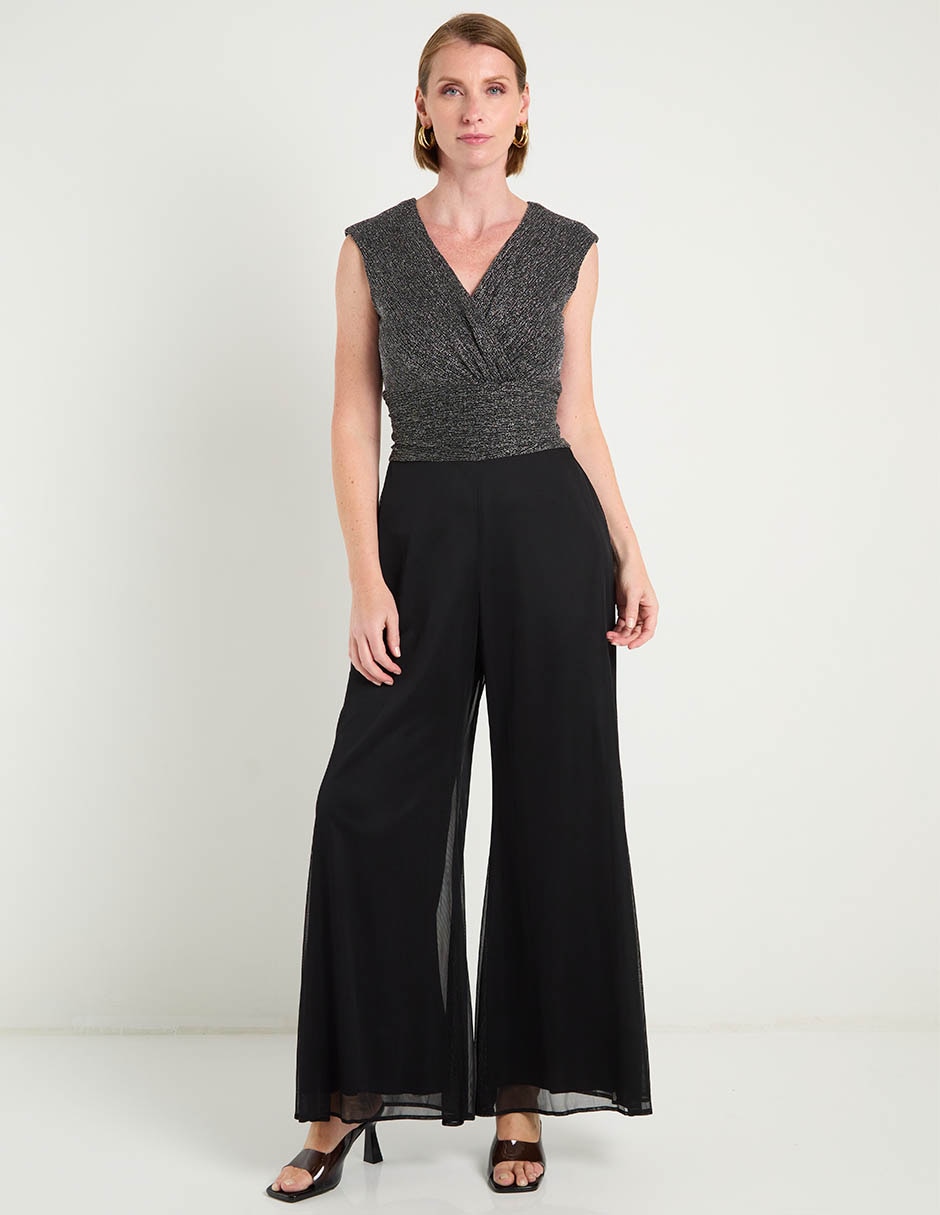 Jumpsuit de fiesta estampado liso para mujer