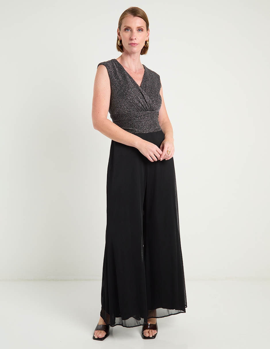 Jumpsuit de fiesta estampado liso para mujer 3