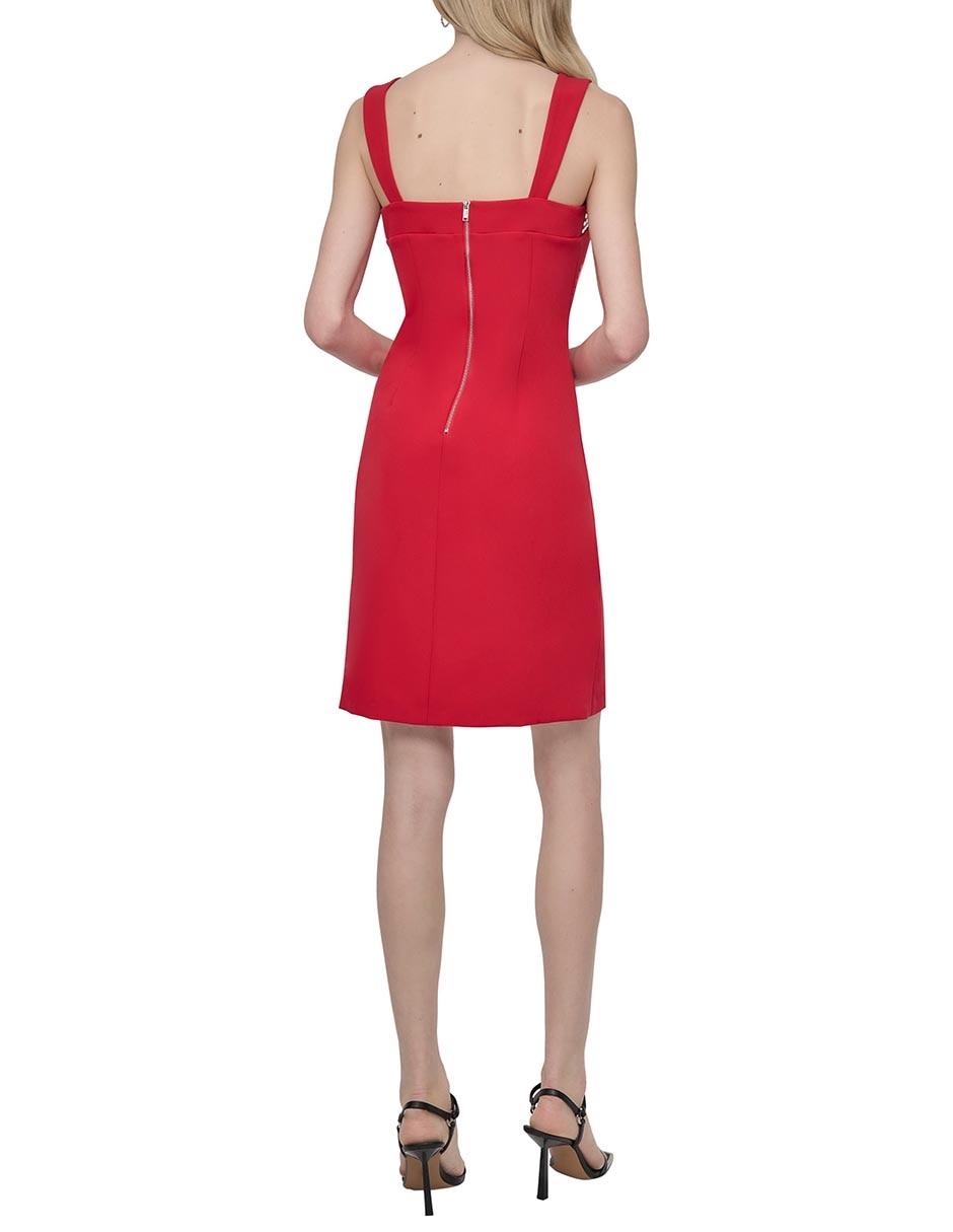 Vestido a la rodilla de fiesta escote cuadrado 5