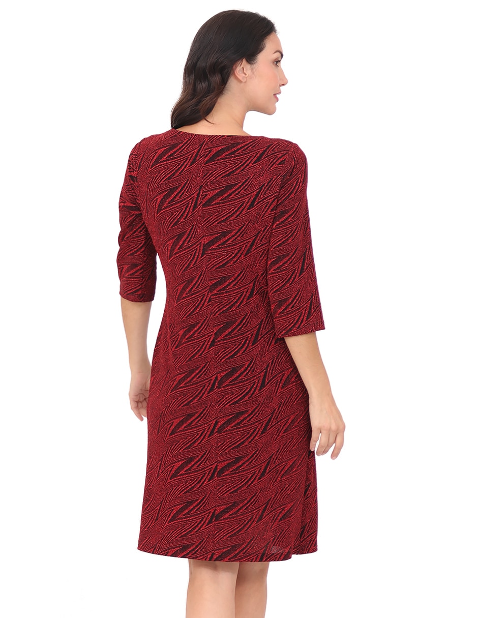 Vestido a la rodilla de fiesta escote redondo 6