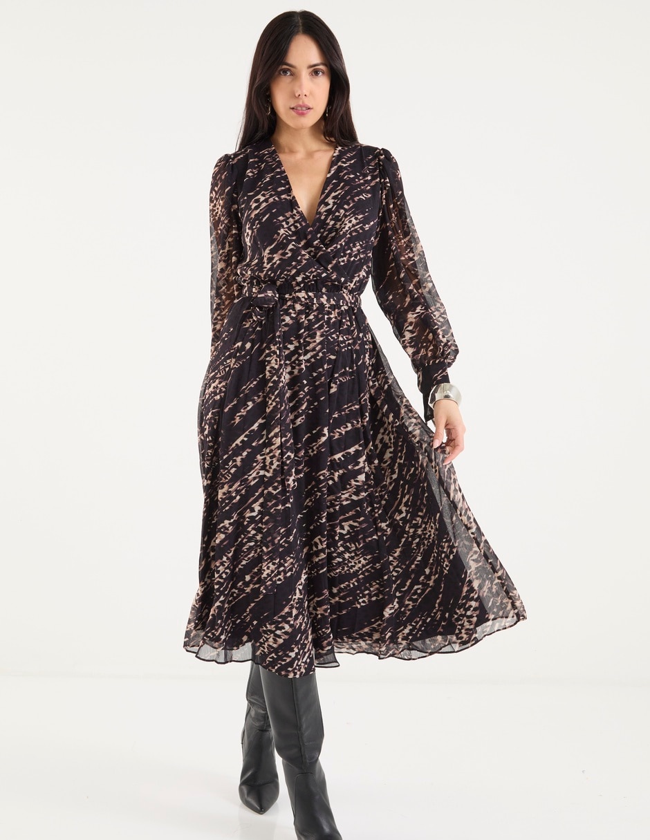 Vestido midi de fiesta escote V 3