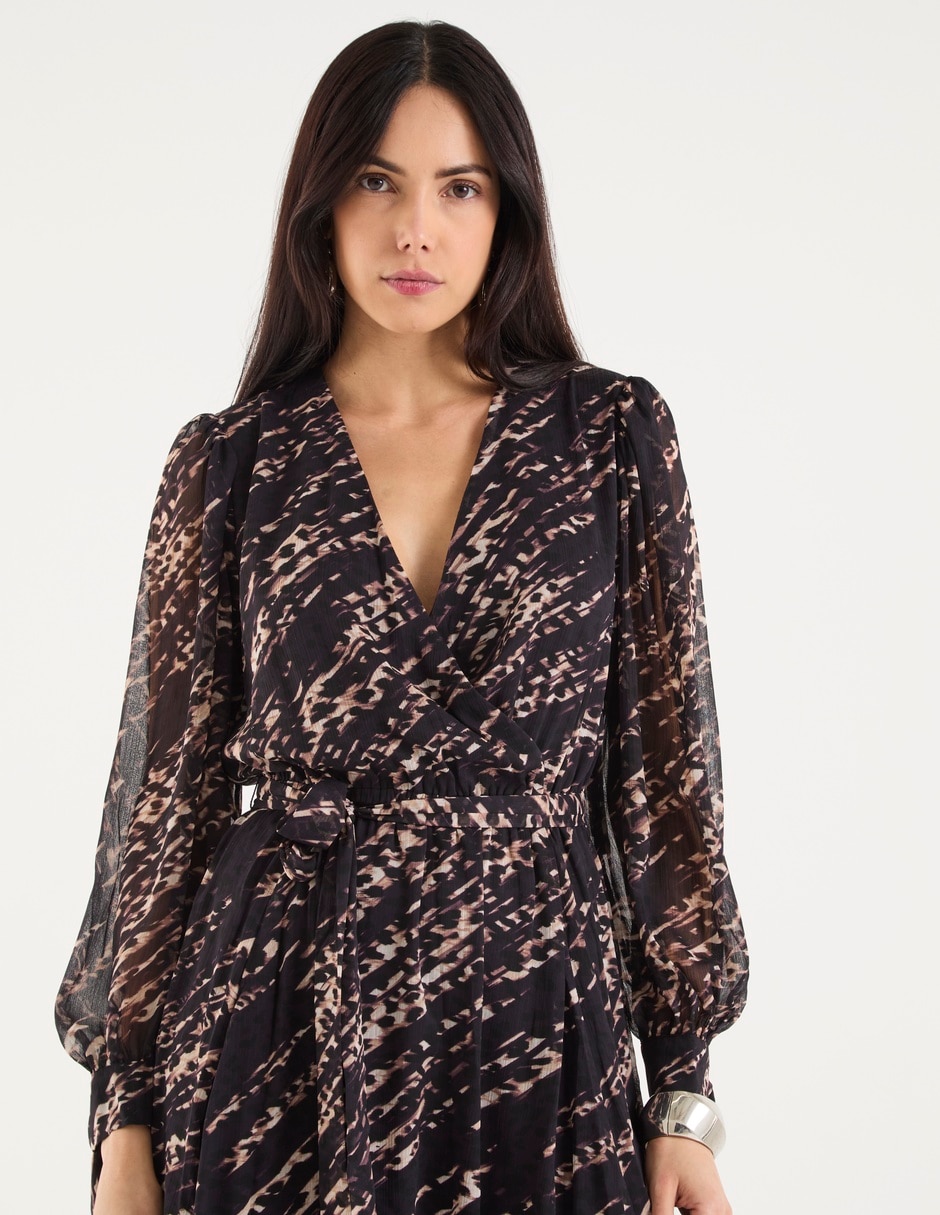 Vestido midi de fiesta escote V 4