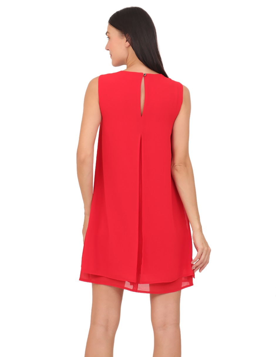 Vestido a la rodilla de fiesta escote redondo 2