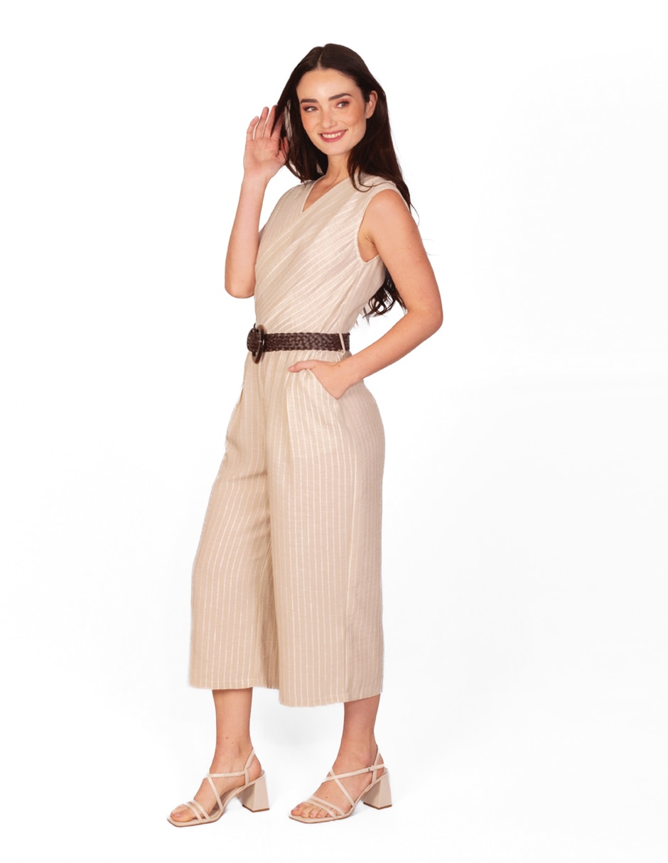 Jumpsuit estampado a rayas para mujer