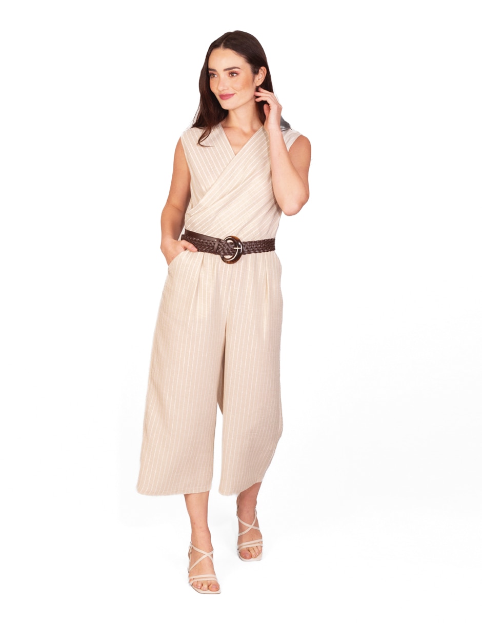 Jumpsuit estampado a rayas para mujer 2