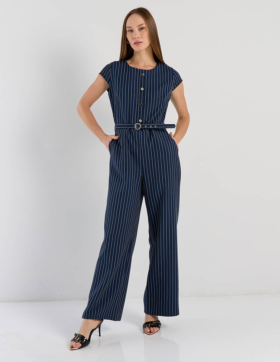 Jumpsuit casual estampado a rayas para mujer
