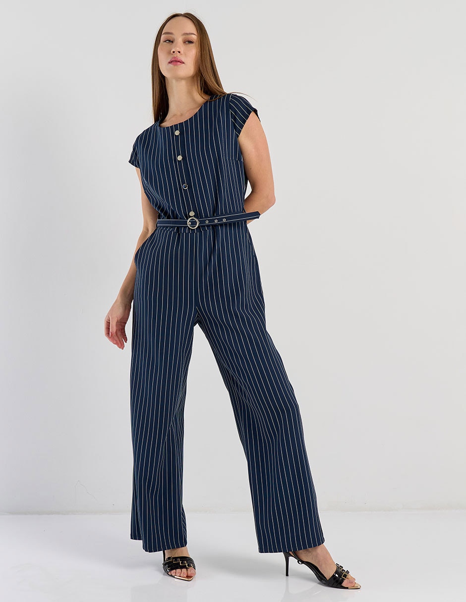 Jumpsuit casual estampado a rayas para mujer 2